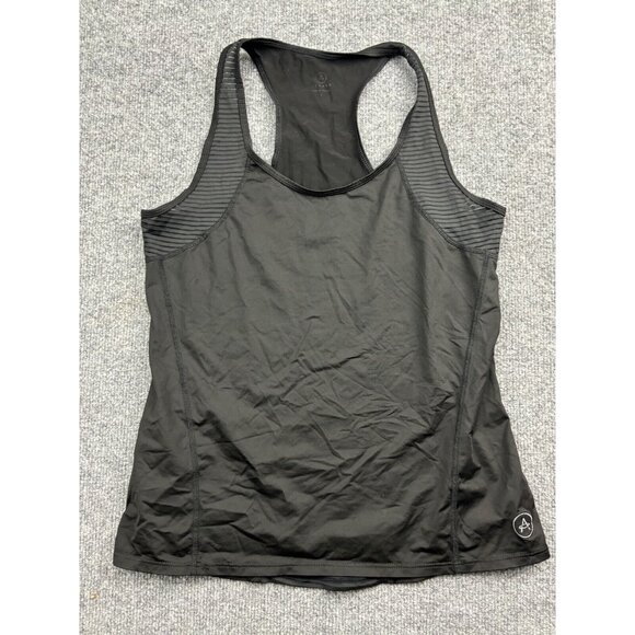 Aether Top Women's 2 Black Sheer Stripe Racerback Tank Athletic Made in USA - Picture 1 of 6